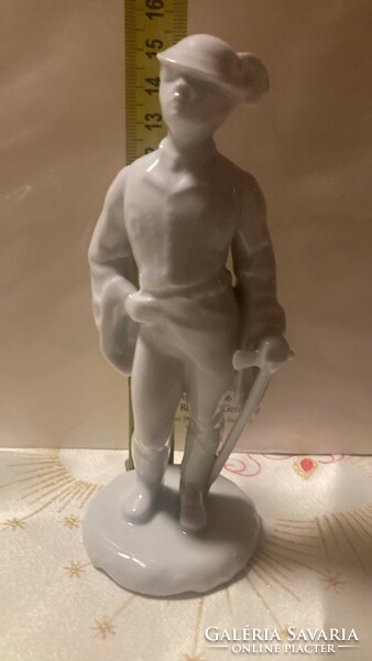Rarity!!! Boy from Herend, white porcelain statue, 15 cm high