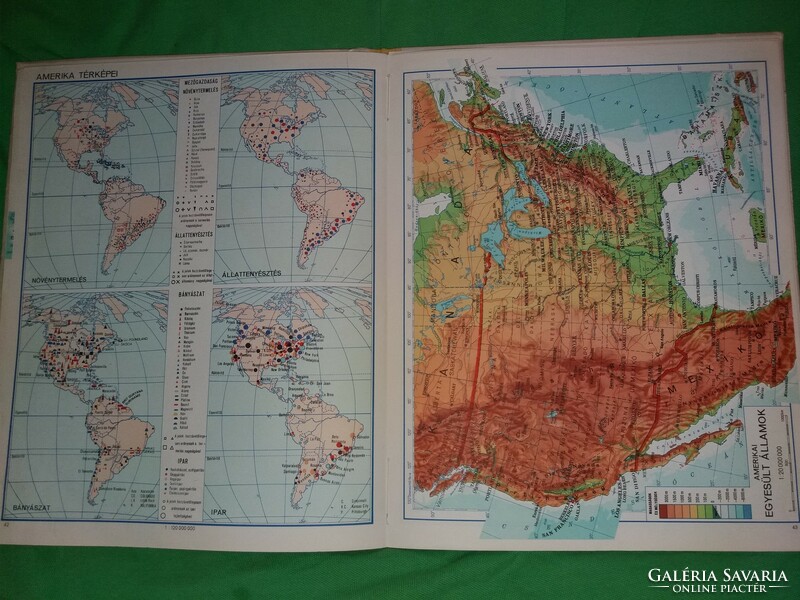 1966 KÁDÁR éra - Dr Radó Sándor -KARTOGRÁFIAI vállalat Földrajzi atlasz középiskolás a képek szerint