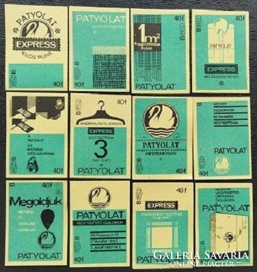Gy79 / 1966 patyolat match tag, complete row of 12 pcs