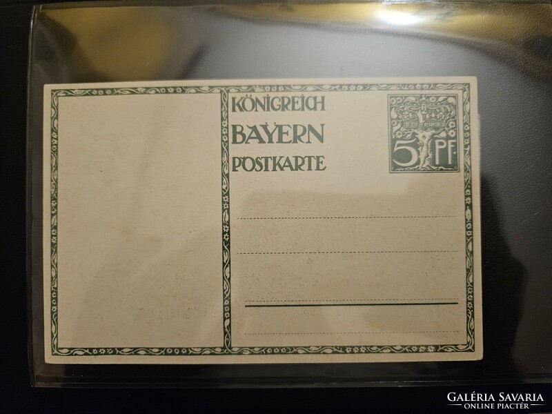 1911-es Bayern 5 pfennig díjjegyes Levelezőlap Ó-német államok