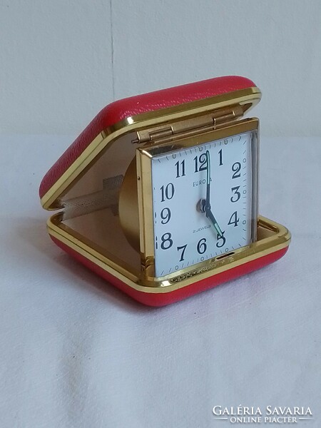 Old retro europe travel clock case folding alarm clock alarm clock, beautiful, flawless, works