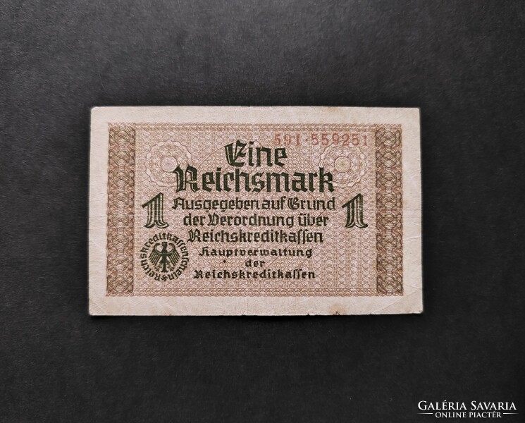 Ritka! Németország 1 Reichsmark / Márka 1940, VF