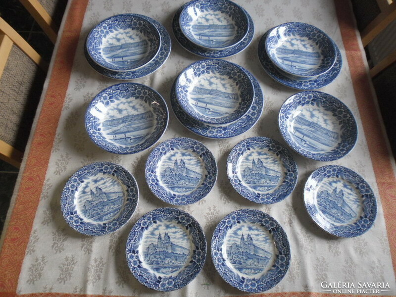 Blue English plate set of 16 pieces