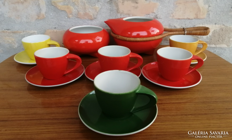 Colorful Zsolnay mocha / coffee set _ várdeák ildíko ceramicist