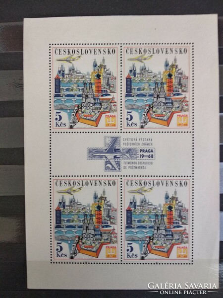 Czechoslovakia 1967, air mail, Prague stamp quality block