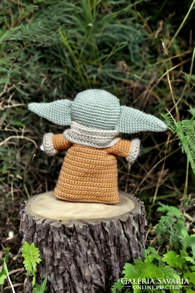 Baby yoda hand crocheted with amigurumi technique