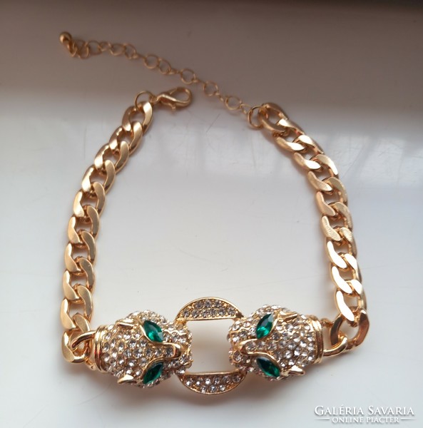 Gold-plated leopard bracelet