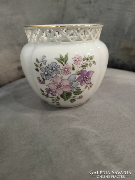 Zsolnay floral openwork pot