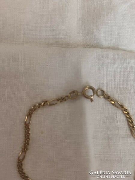 Old handmade gold-plated silver bracelet with sheet insert for sale!