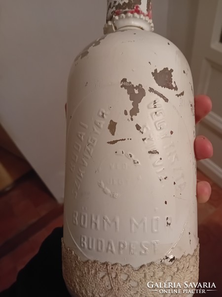 Bohemian Moorish soda bottle with inscription