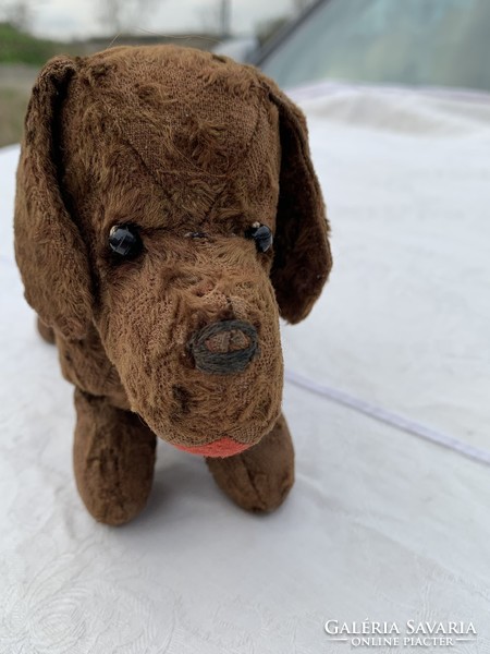 Very old straw or sawdust stuffed dog toy dog old time toy