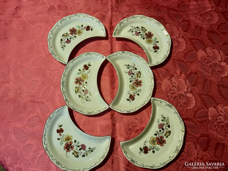 Zsolnay butterfly bone plate in mint condition 6 pieces v