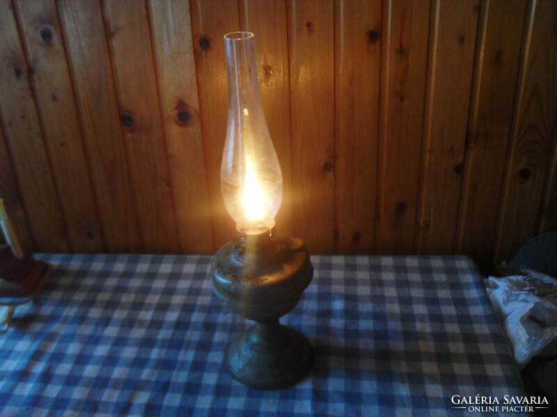 Régi petróleum lámpa 42 cm, Működőképes !
