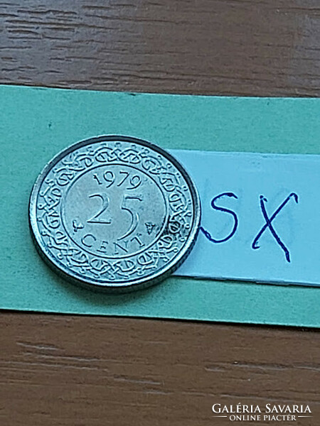 Suriname 25 cents 1974 copper-nickel sx