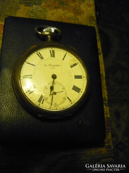 Antique silver pocket watch with box