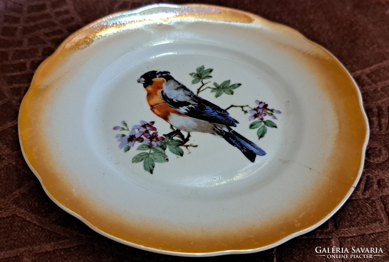 Old Zsolnay bird porcelain dessert plate 3 (l4556)