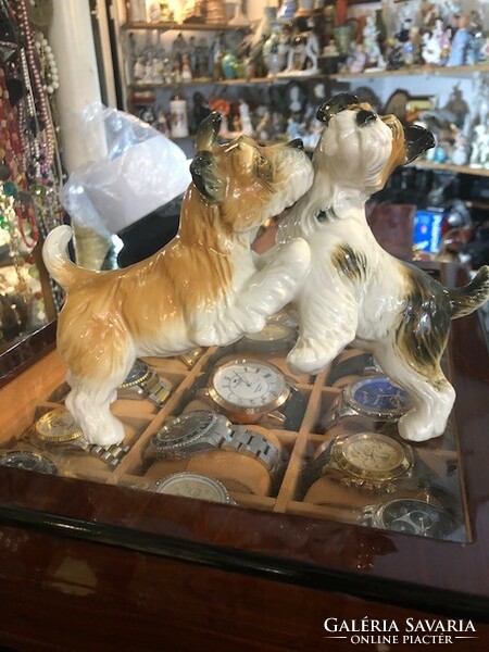 Old Enz porcelain dog figure is in good condition as marked. Height: 16 centimeters.