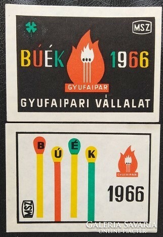 Gyb32 / 1966 Buék match tag pair, large size 94x68 mm
