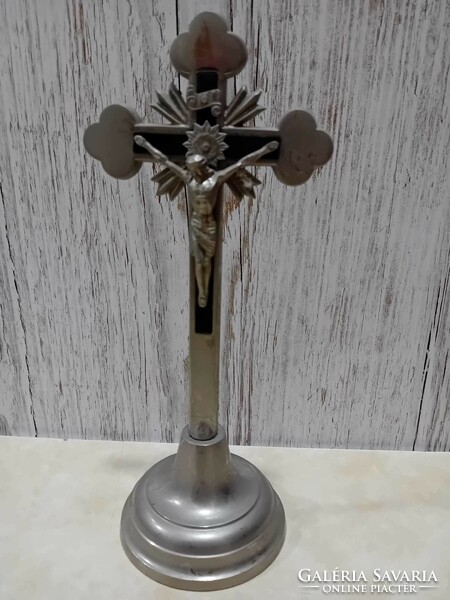 Pewter table crucifix, cross