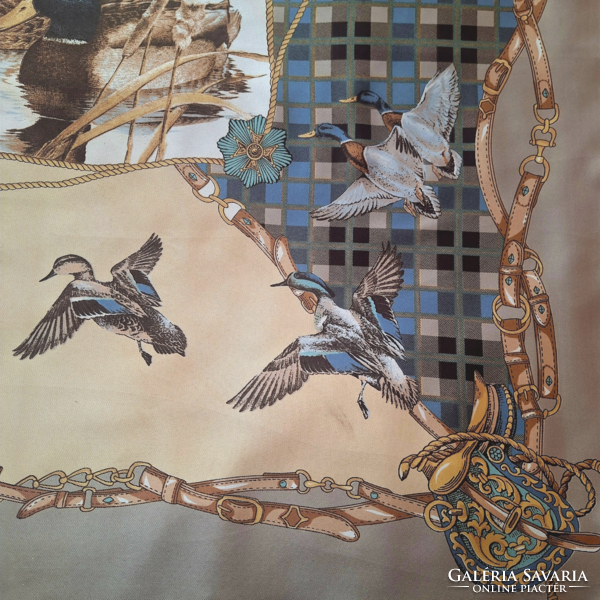 Italian, duck, hunter, silk scarf (large)