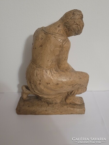 Rare pottery by Iván Szabo: kneeling woman