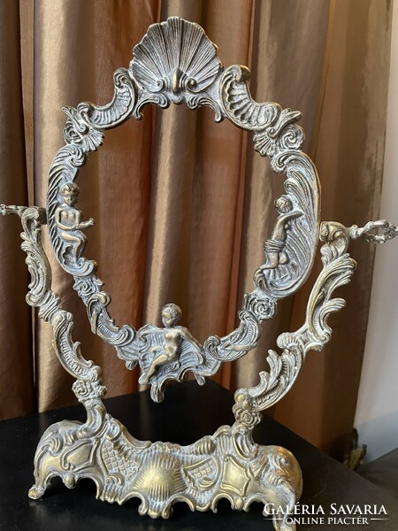 Réz  barokk stílusú asztali tükör