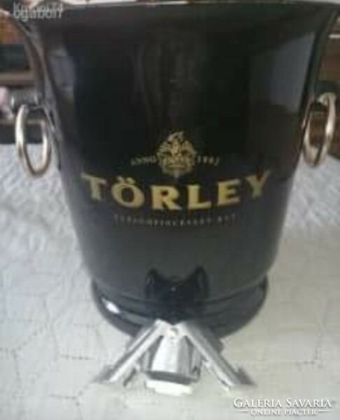 Törley champagne cooler bucket + Törley stainless steel champagne stopper