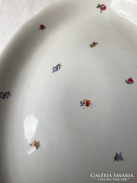 Zsolnay apró virágos porcelán pecsenyés kínáló 33x24 cm.