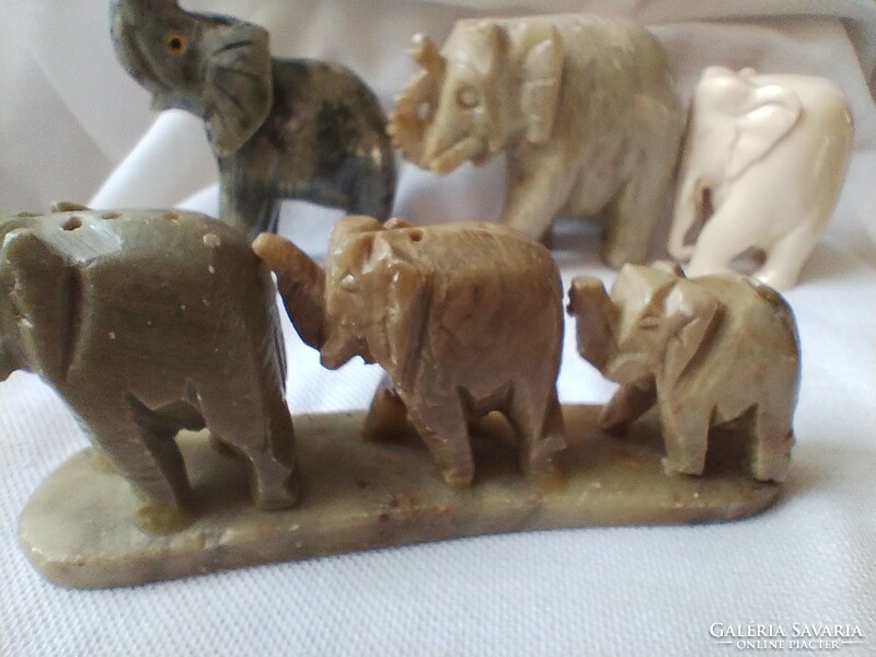 Stone elephant sculptures