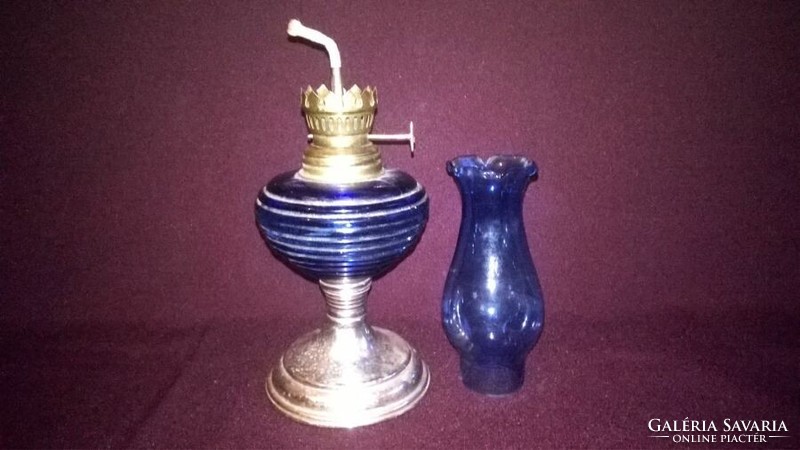 Blue table kerosene lamp