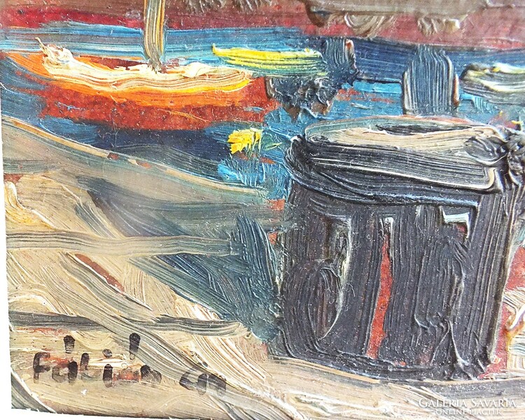 Ismeretlen festő alkotása,FLORENTIN keretben 20x25-s olaj karton