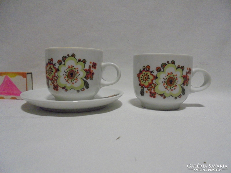 Two lowland porcelain coffee cups and a saucer - together - to make up for the shortage