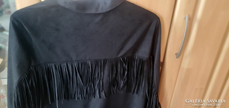 Western fringed shirt in black, size S