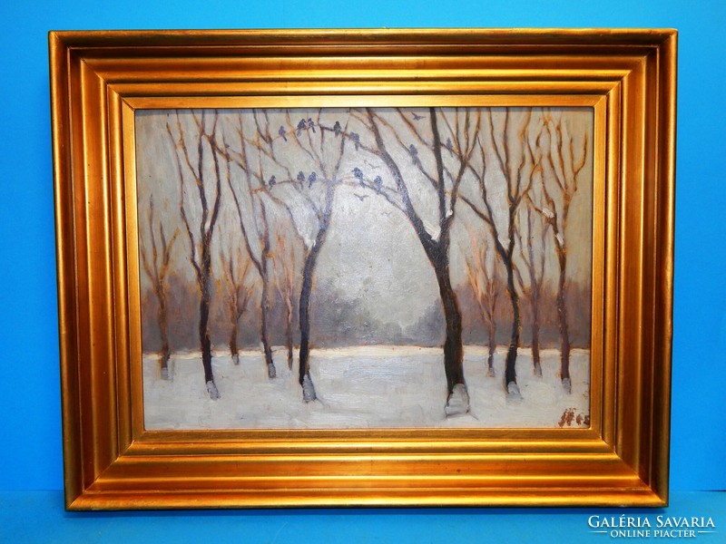 Ferenc Ács (1876-1949) painting in frame, with gallery valuation