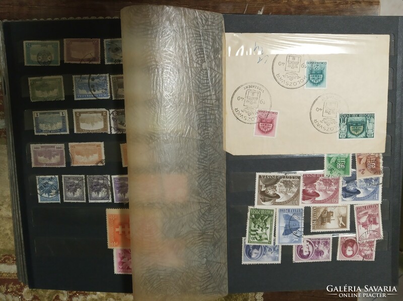 Stamp collection, mixed foreign and Hungarian stamps