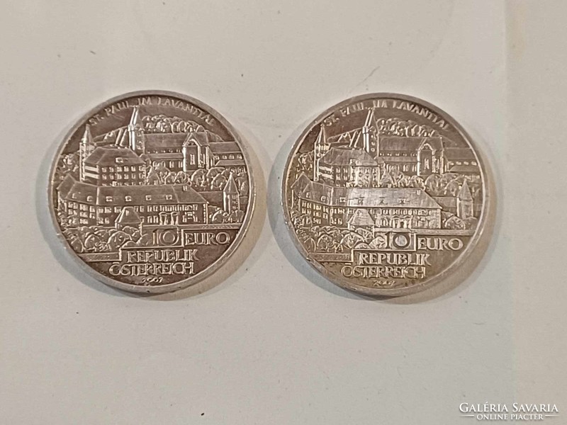 Silver 10 euros 2 pcs