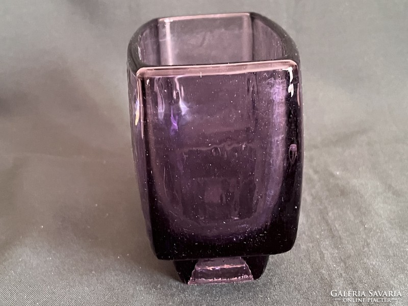 František vízner purple glass vase sklo union rudolfova glass factory (u0027)