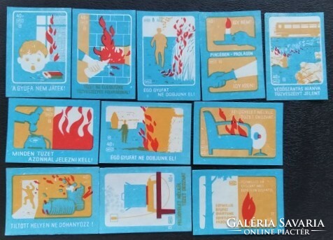 Gy28 / 1967 fire protection match tag complete series of 11 pcs