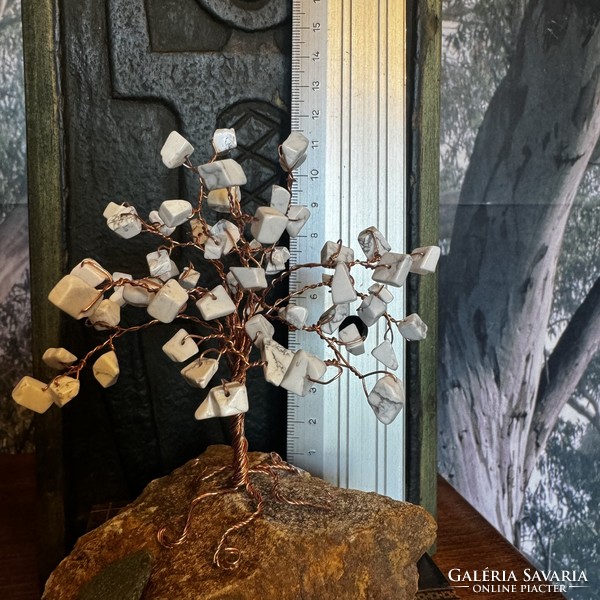 Bonsai Drágakő Ékszerfa szerencsefa, életfa, pénzfa, kristályfa howlith kvarc kövekből drágakő fa
