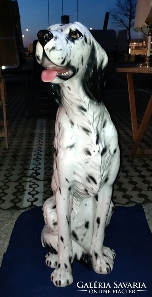 Impozáns 90cm Modern Olasz egyedi porcelán kerámia szobor Dalmata kutya hosszúszőrű vintage