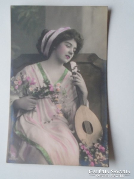 D201770 lady with mandolin 1910k lemonnier paris