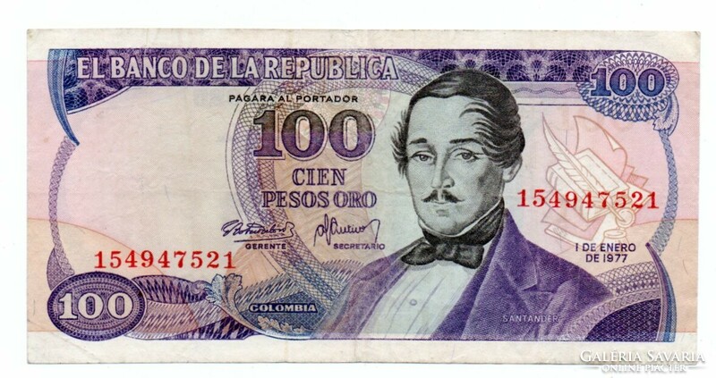 100 Pesos 1977 Colombia