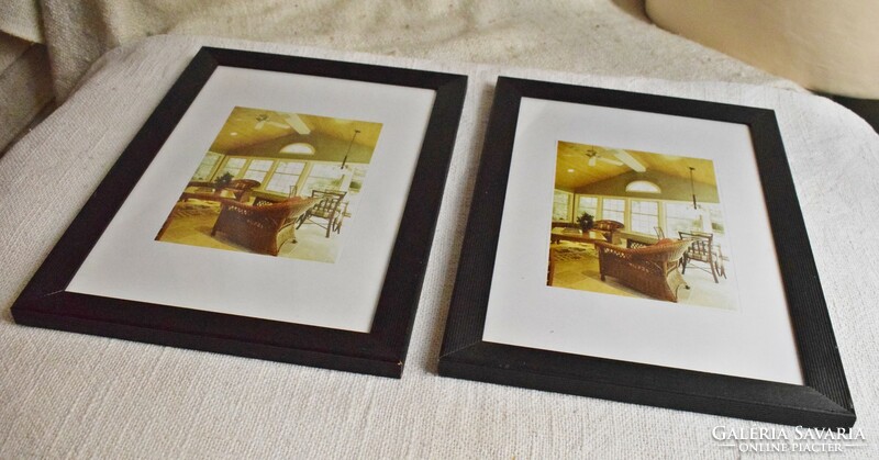 Picture frame, frame, glazed, modern feel 33.5 x 23.8 cm/pc. X 2, 2.4 cm frame thickness pair