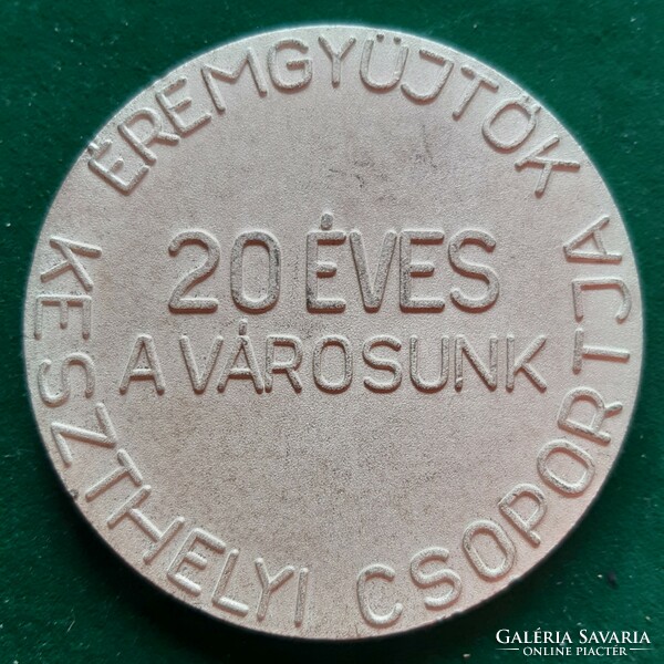 Mée, Keszthely has been a city for 20 years, silver-plated medal (1974)