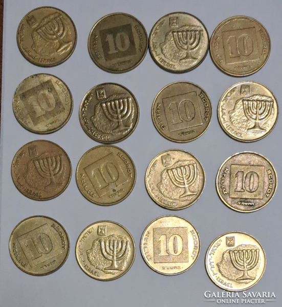 16 pieces of Israel 10 agorot (t-23)