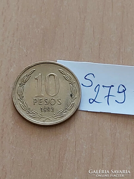 Chile 10 pesos 1993 nickel brass bernardo o'higgins s279