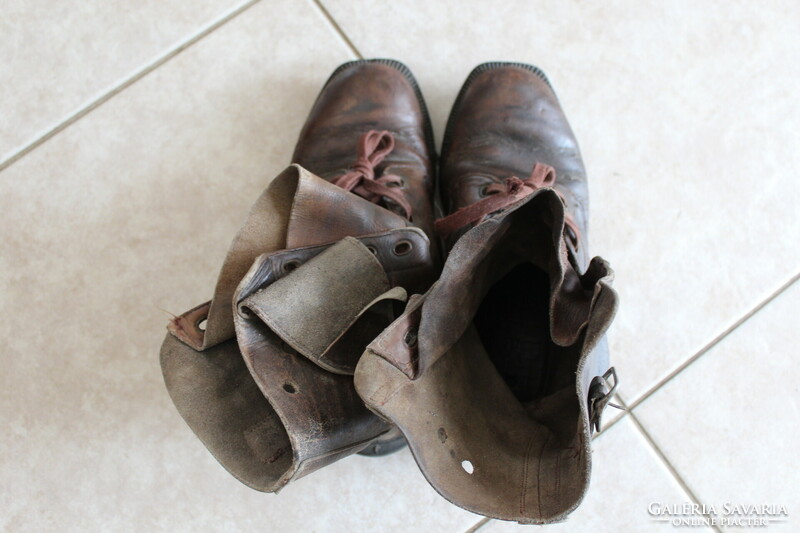 Old military boots, kangaroo