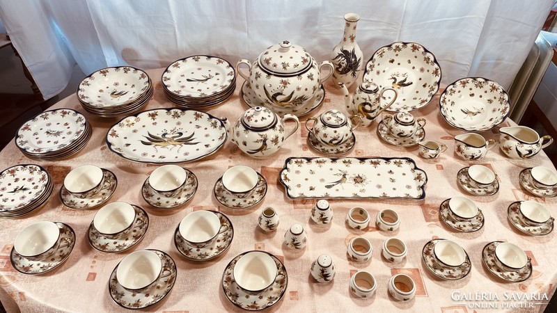 Zsolnay Főnix mintás 62 darabos hibátlan állapotú porcelán készlet