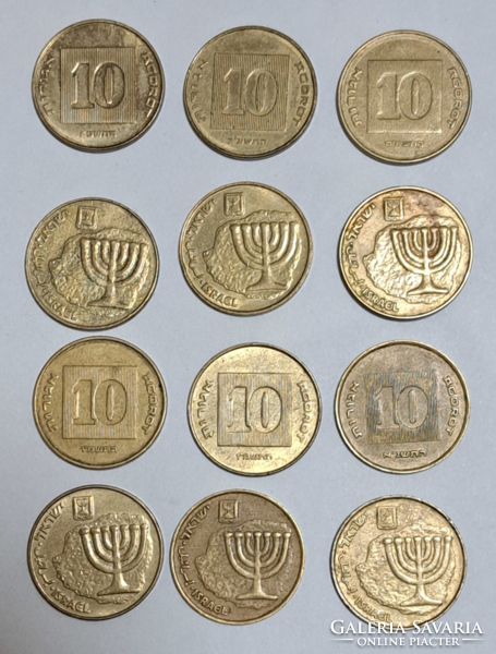12 pieces of Israel 10 agorot (t-22)