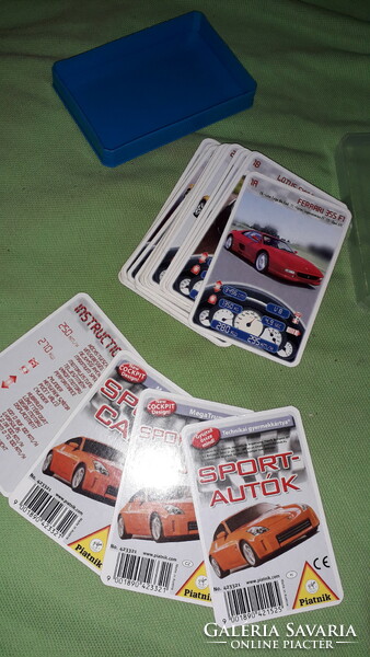 Retro piatnik playing card car quartet - sports cars - with box according to the pictures